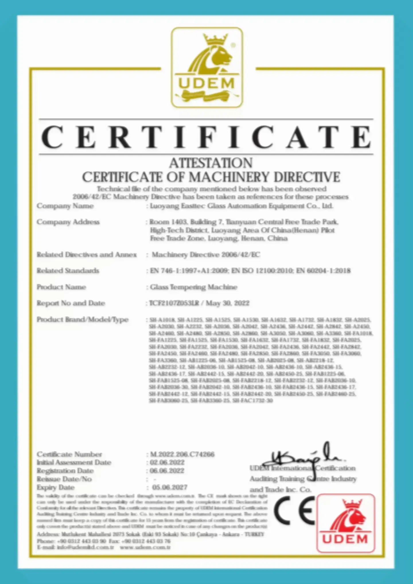 Certificates